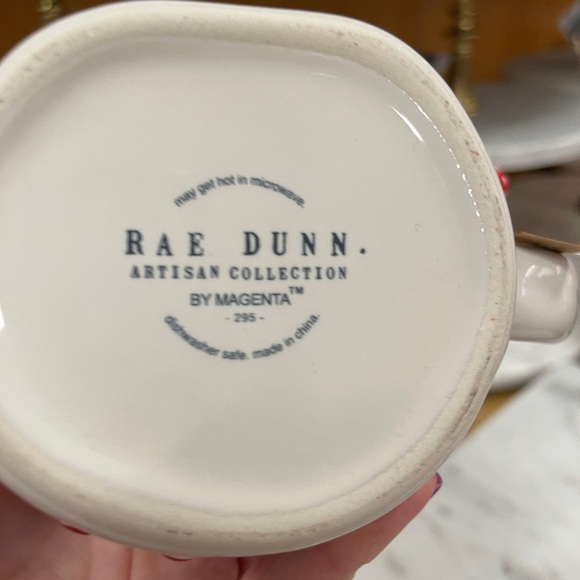 Rae Dunn Christmas Time Lace Scalloped Ribbon Ceramic Coffee Mug NWT - Picture 4 of 4